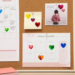 Laser Heart Stickers Self Adhesive Shiny Sparkle Labels School Colourful Chart H