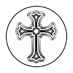 48 Black & White Cross !! ENVELOPE SEALS LABELS STICKERS 1.2″ ROUND