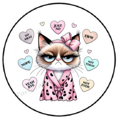 GRUMPY CAT WITH CANDY HEARTS ENVELOPE SEALS LABELS STICKERS PARTY FAVORS