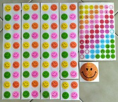 Lot (20+ Mods) Vintage SANDYLION Bright Color Smiley Faces, Expressions Stickers