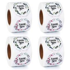 2000 PCS Thank You Stickers – 1.5 Inch, 6 Designs for Packages & Envelopes
