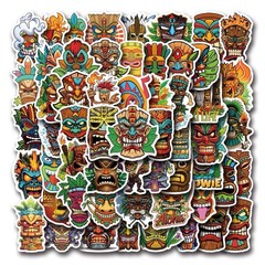 20Pcs Random Indigenous Graphics Tiki Aboriginal Face Mask Waterproof Sticker