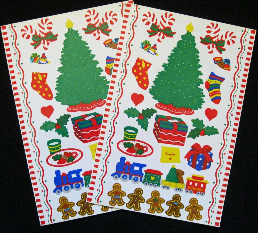Mrs Grossman Two Vintage 6×9″ ‘Christmas’ Sticker Sheets (c-1998)