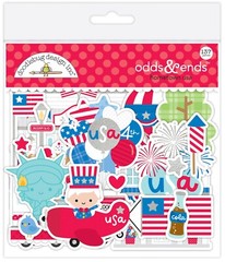 Doodlebug Odds Ends Hometown USA July 4 Patriotic RWB Flag Fireworks BBQ Cola