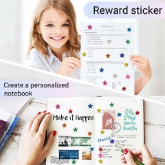 2100 Pcs Star Stickers, 30 Sheets Glitter Star Stickers for Reward Chart 10 A…
