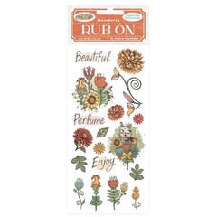 Stamperia Furry Friends Rub-Ons – Flowers, DFLRB200