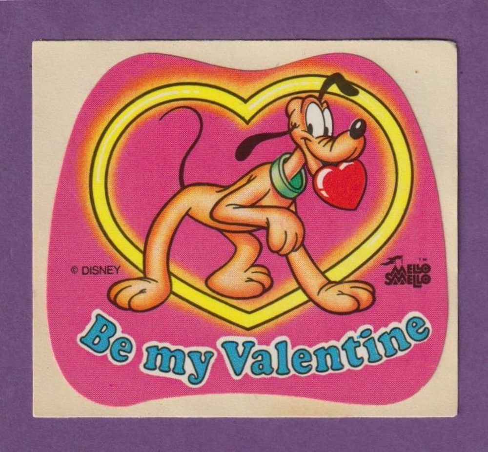 VTG Mello Smello Mission Nutrition PLUTO Scratch & Sniff Sticker BE MY VALENTINE