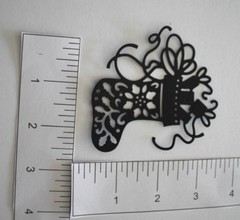 5 SML FRILLY CHRISTMAS STOCKING cardstock paper die cut embellishments scrapbook