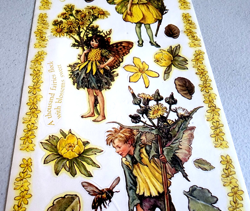 Vintage Colorbok Sunshine Flower Fairies Sticker Sheet Scrapbooking Cottagecore