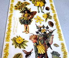 Vintage Colorbok Sunshine Flower Fairies Sticker Sheet Scrapbooking Cottagecore