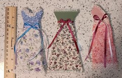 Lot Of 3 Handmade Dresses For Junk Journals scrapbooks shadow boxes Ornaments