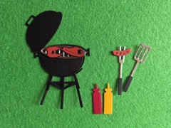 1 Barbecue Grill & Accessorie For summer Days Cardstock die cuts scrapbook cards
