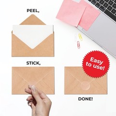 Clear Round Labels, 500/Roll, 1.5 Inch – Transparent Wafer Seals & Envelope S…