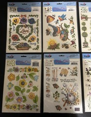 Lot of 7 TULIP RUB ON TRANSFERS MPD# 62, 36, 90, 263, 261 & 59 Floral Plants