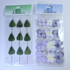 Prima FLOWERS Floral Paper Fabric Embellishments Lot of 14