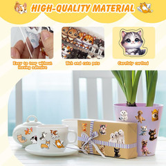 405 PCS Cute Cat Sticker, 20 Sheets Scrapbook Stickers, Kawaii Stickers for Scra