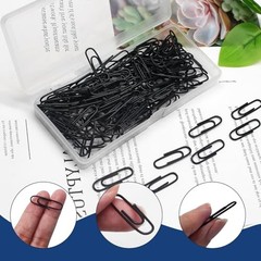 Luomorgo 120 Pcs Paper Clips – (28mm) Vinyl Coated Metal 1.1 Inch Black