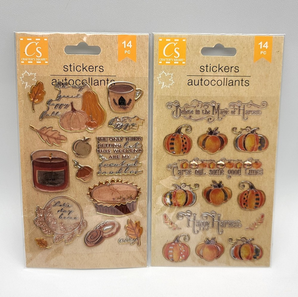 ⭐️ (2pk) Crafter’s Square Fall Harvest Scrapbook Sticker Lot