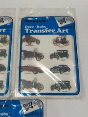 Lot of 3 1978 Dennison Deco-Rubs Transfer Art Stickers Cars Transportation NEW
