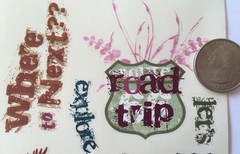 ROAD TRIP Clear Mylar Stickers Approx.4″x 11″Miss Elizabeth’s•Vacation •Getaway•