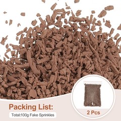 100g Fake Sprinkles, Polymer Clay Sprinkles Fake Bread Crumbs, Brown