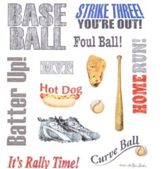 Baseball Sports Scrapbook Craft Phrase Stickers