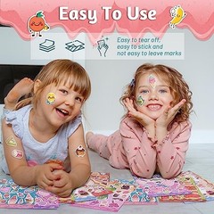 Scented Stickers for Kids – 1500+ Scratch & Sniff Food Theme, 72 Sheets, Classro