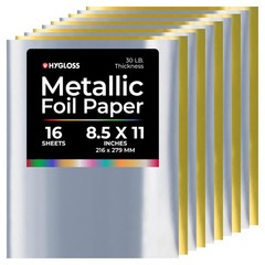 Hygloss Metallic Paper – 8.5″ X 11″, 8 Gold & 8 Silver – 16 Sheets