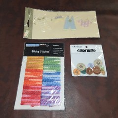 Scrapbooking Embellishments Stickers Brads Buttons Lot of 36 Mary Engelbreit