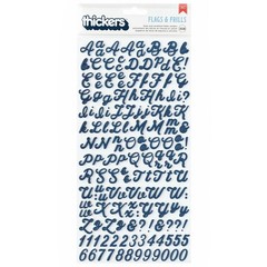 American Crafts FLAGS & FRILLS ALPHABET THICKERS (2) STICKER SHEETS scrapbooking