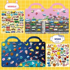 6Set Puffy Sticker Books for Kids 2-4, 3D Reusable Stickers Books for Toddler…