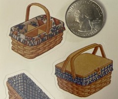 WICKER BASKET Stickers(8pc) Village Press•Fruit•Household •Picnic•Home•Organizer