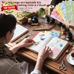 540 PCS Vintage Floral Scrapbook Supplies & Scrapbook Stickers Junk Journal Supp