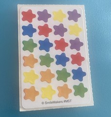 Vintage Smile Makers Colorful Stars Sticker module 2×4 Inches