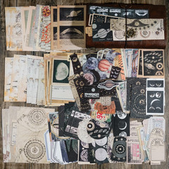 Vintage Scrapbook Supplies Pack (200 Pieces) for Witchy Junk Journal Bullet Jour