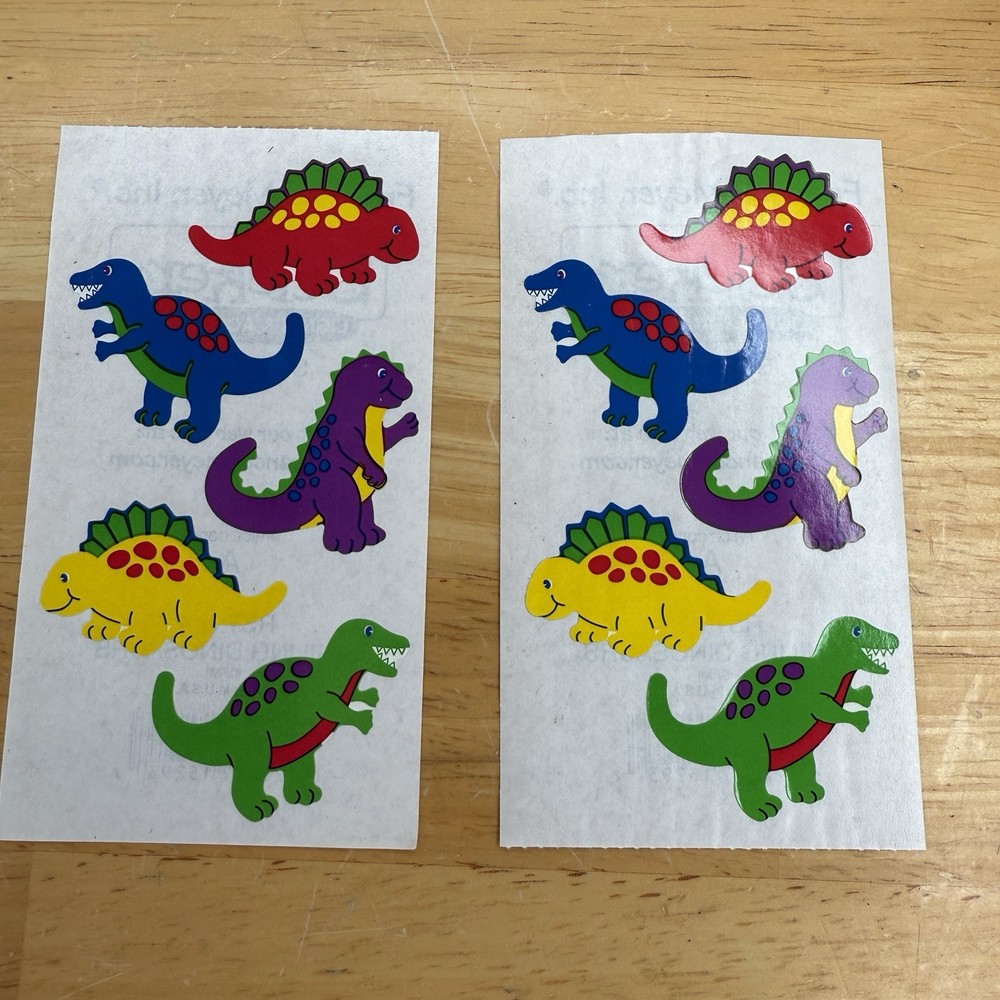 FMI Frances Meyer Inc Stickers Smiling Dinosaurs Sets 2 T-Rex Stegosaurus Read