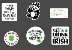 6 – 2.5” St. Patrick’s Day Sticker Pack – Happy Stickers Irish Holiday Shamrock