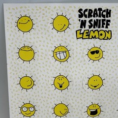 Vintage Stickers Scratch N Sniff Lemon 3M 1989 HT-853 Yellow Sunshine
