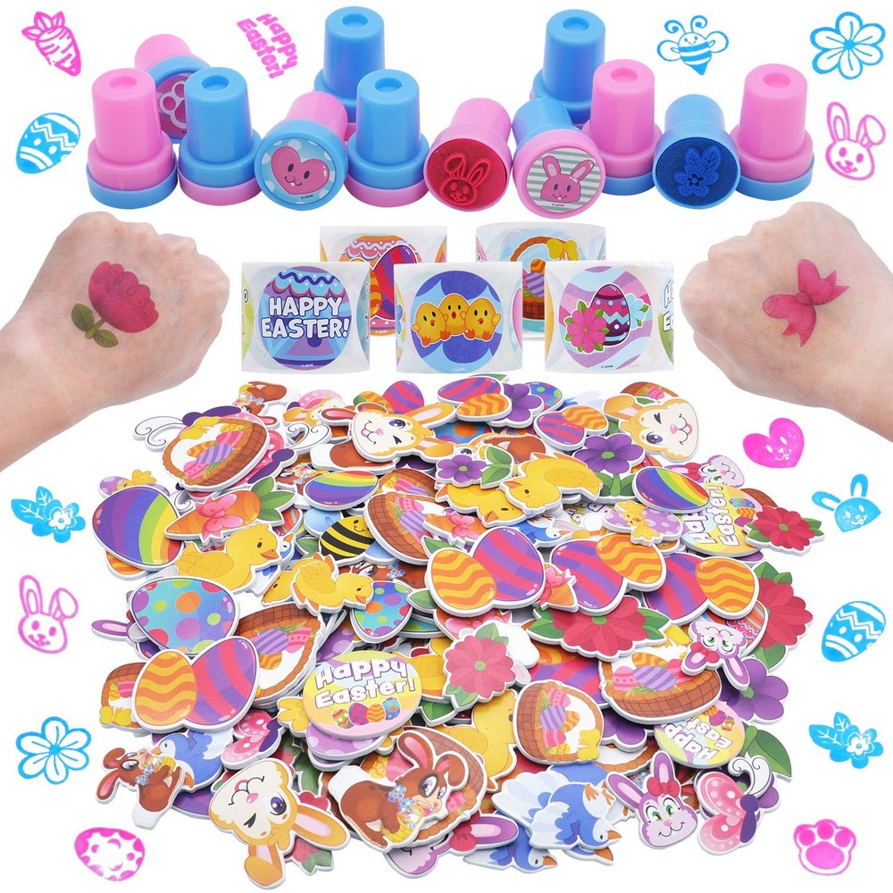 JOYIN 1000 Easter Arts & Crafts Kit with Stickers, Stampers, Tattoos