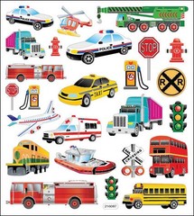 Multicolored Stickers Transportation