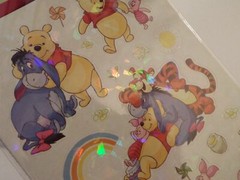 4 SHEETS OF DISNEY SPARKLELY WINNIE THE POOH STICKERS-1 PACK-SCRAPBOOK**
