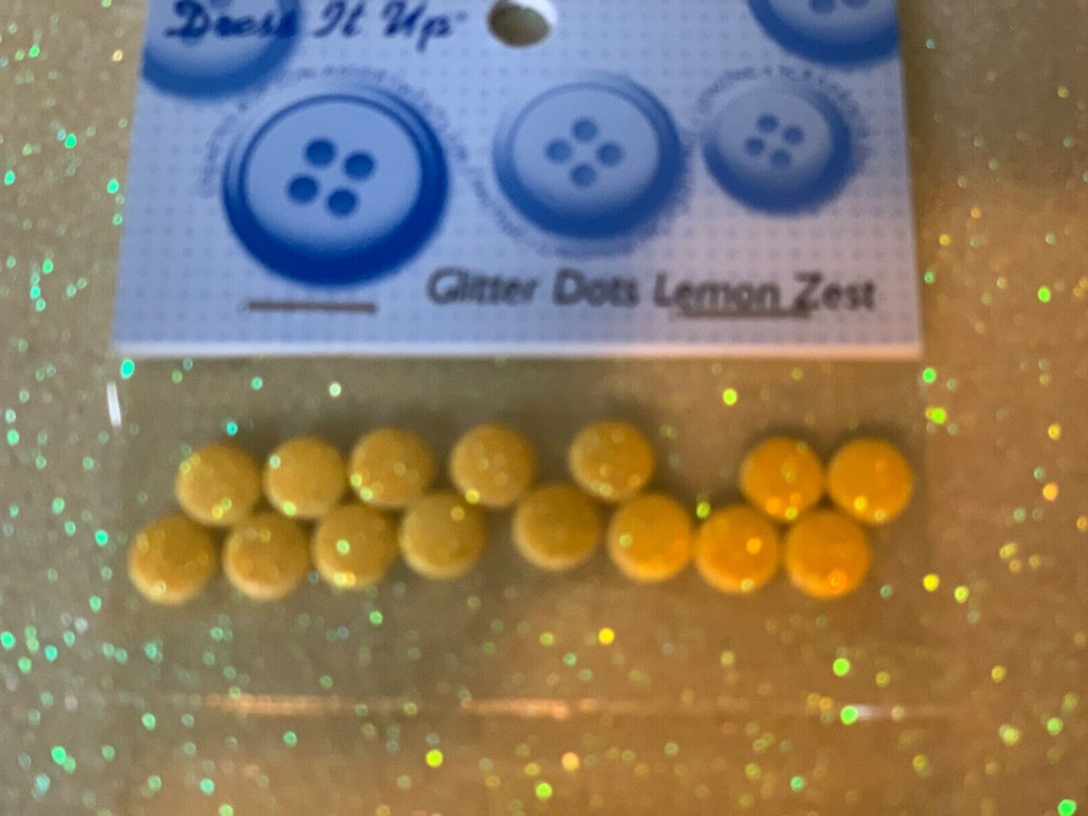 RECOLLECTIONS SMALL SIZE ADHESIVE BRIGHT YELLOW GLITTER DOTS 14PC GLITTER YELLOW