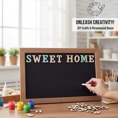 Wooden Letters for Crafts, 1 Inch Unfinished Capital Wooden Alphabet Letters&…
