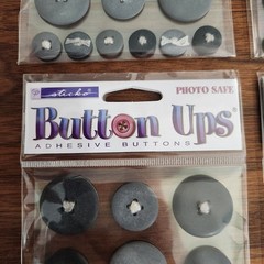 Sticko Button Ups Adhesive Buttons Brown Stickers Scrapbooking Crafts 6 Pack