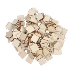 200 Pcs Square Blank Wood Pieces Unfinished Wood Slices Crafts 25 mm