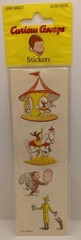 Vtg. NIP Mrs.Grossmans Curious George Sticker Strips 3pc. Lot Rare Red Header