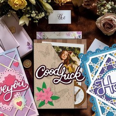 Metal Die Cuts for Scrapbooking & Card Making – Blessing Words Stencils, Embossi
