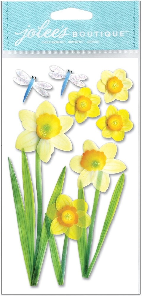 Daffodils, flowers, 3D scrapbook sticker Jolees SPJV010