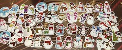 50 Pieces Bundle Pack Snowman Christmas Stickers Decal High Glossy Finish