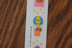 Vintage 1983 Sticker strip Teddy Bears Jack in box Hot air balloon envelope